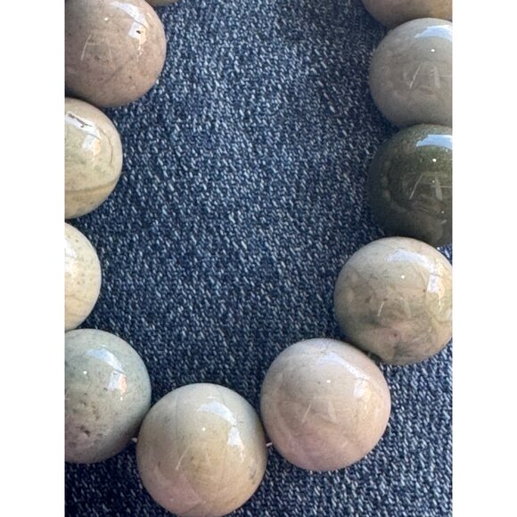 Natural Stone Beaded Jasper Necklace With Sterling Silver Hook Clasp - Picture 9 of 11